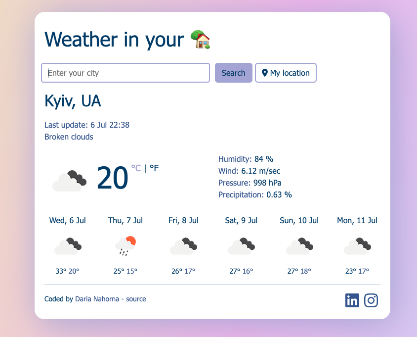 Vanilla Weather Application